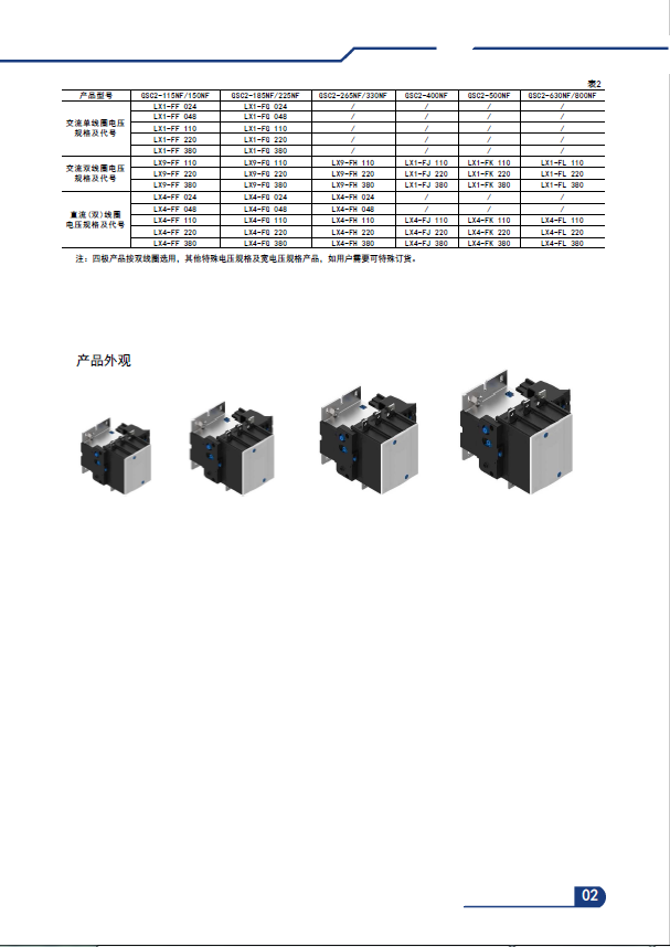 GSC2-265F 3P交流接触器   GSC2-F系列3极