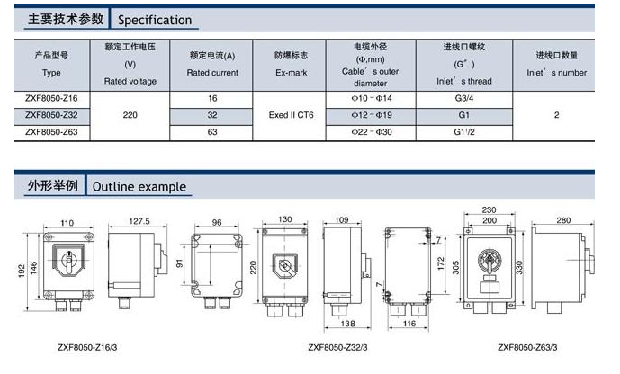 ZXF8050-Z系列防爆防腐转换开关