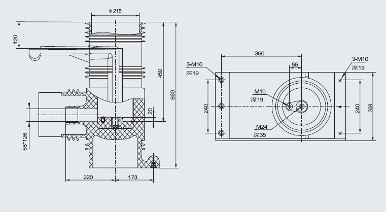 3AV3触头盒 CH3-35Q/660(专利型) KYN61-40.5KV开关柜系列