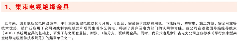 集束电缆绝缘金具