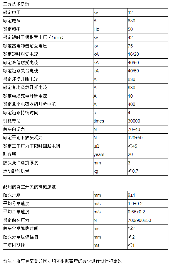 ZKTF630/12-20 TF31407真空灭弧室