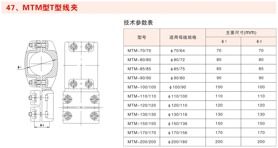 MTM型T型线夹