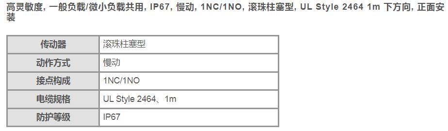 D4F-102-1D 限位行程开关