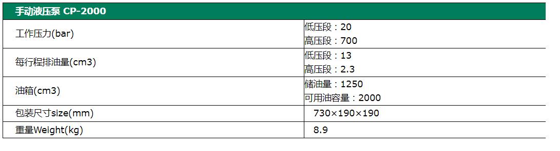 手动液压泵2000