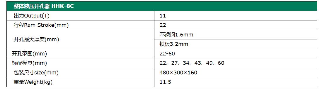 整体式液压开孔器HHK-8C