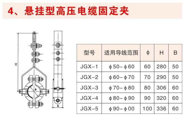 悬挂型高压电缆固定夹