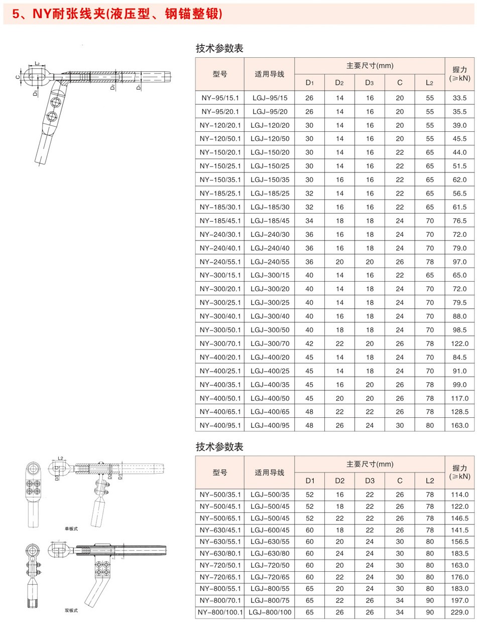 NY耐张线夹（液压型、钢锚整锻）