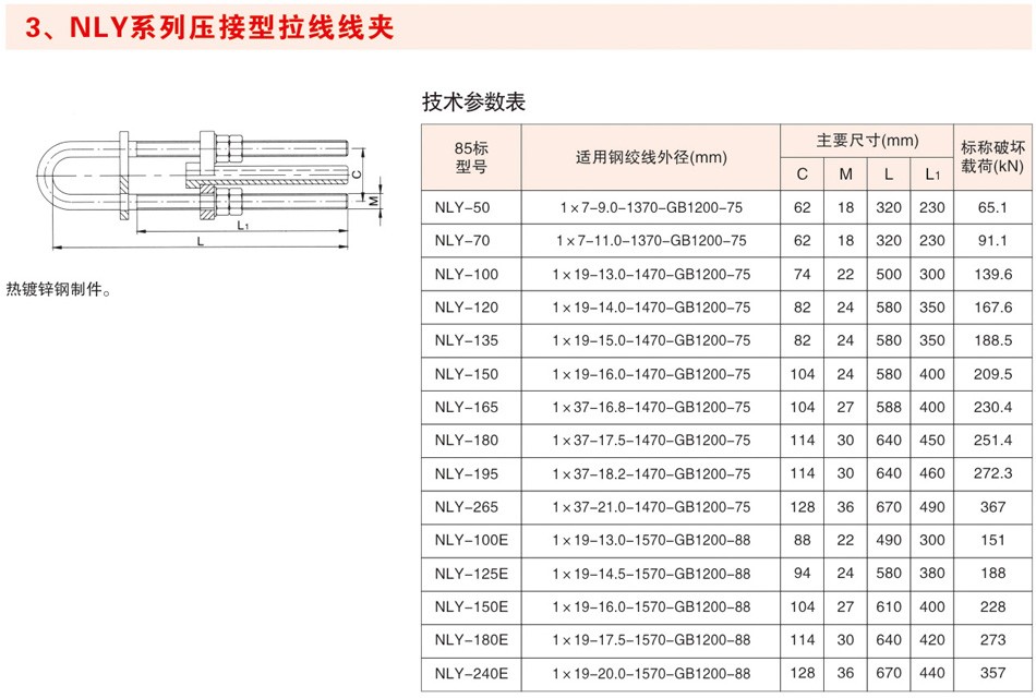 NLY系列压接型拉线线夹