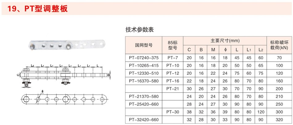PT型调整板