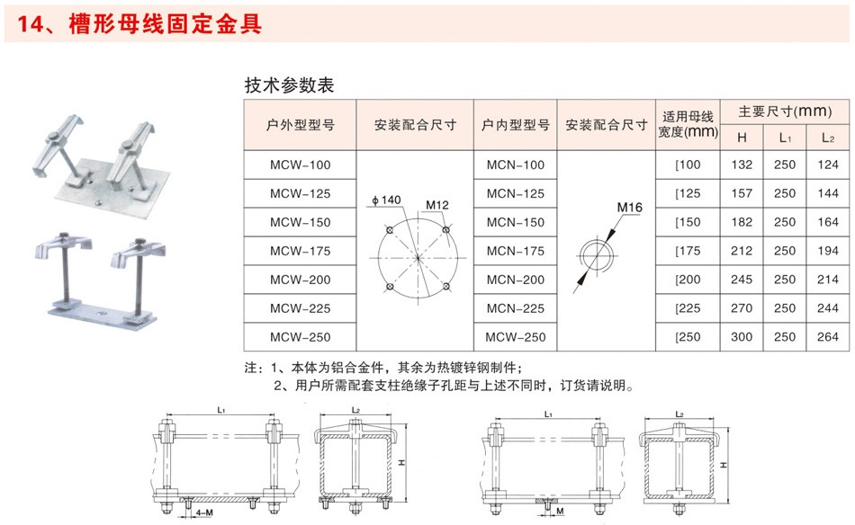 槽形母线固定金具