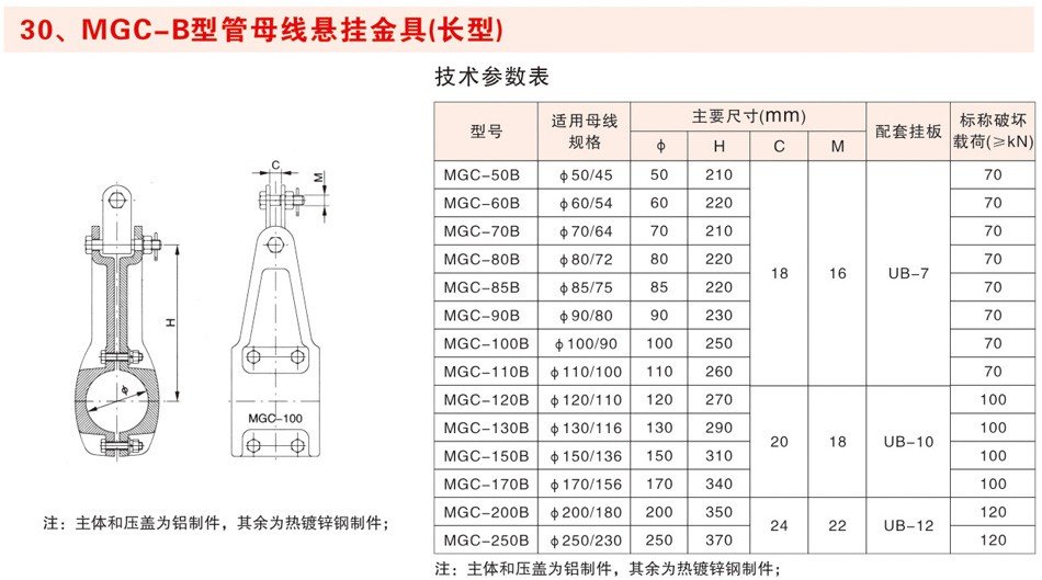 MGC-B型管母线悬挂金具（长型）