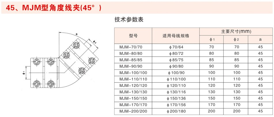 MJM型角度线夹(45°)