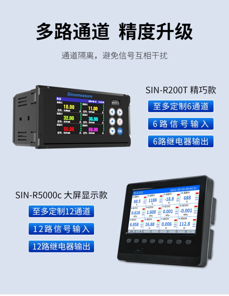 SIN-R5000C_1-12路可选_7英寸无纸记录仪