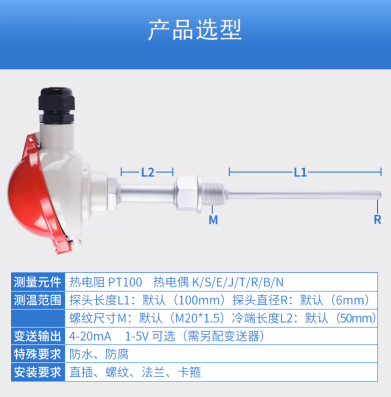 SIN-WZPK_铠装热电阻_法兰安装