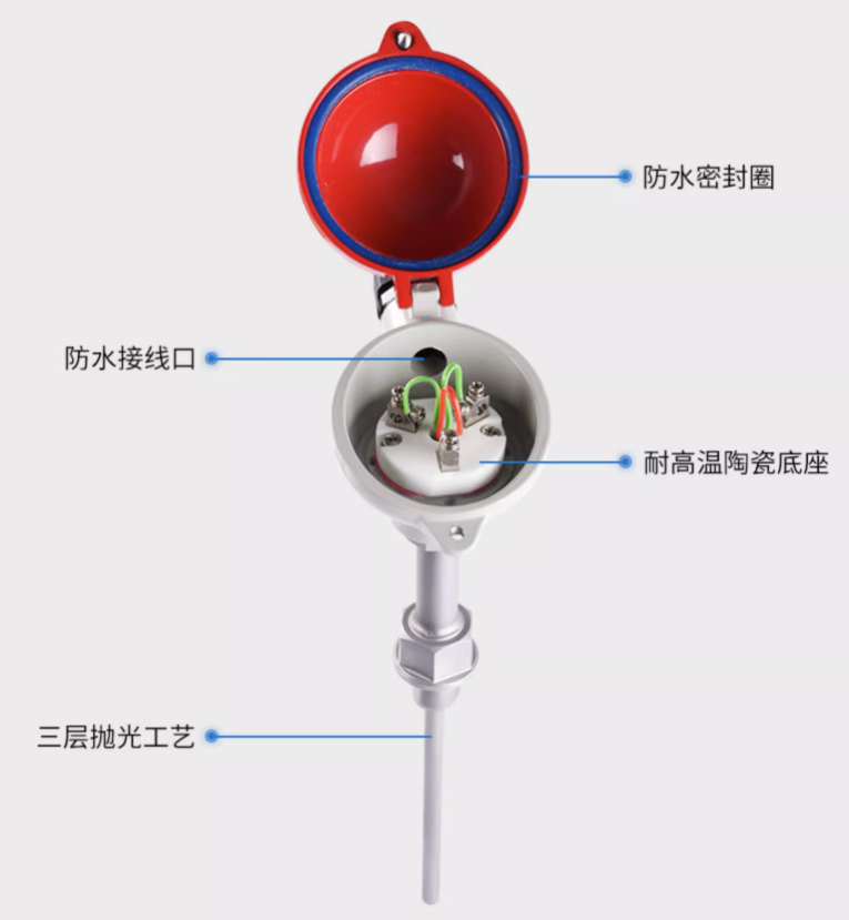 WRNK热电偶K型3030合金锅炉耐高温铠装温度传感器探头变送器0-10v