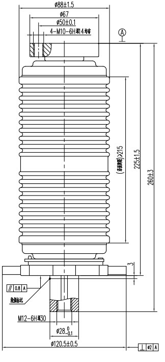户内断路器用真空开关管 TD326E