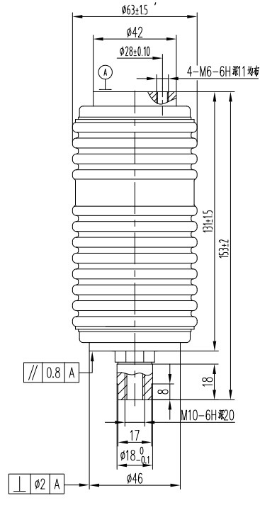 负荷开关用真空开关管 TF314G