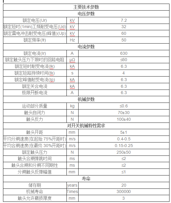 接触器用真空开关管 TJ240A