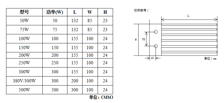 梳状铝合金加热器