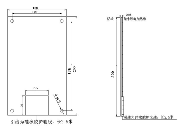 ABS-G-(50.100.150)硅橡胶加热器