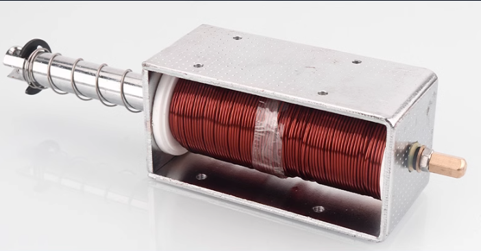 长行程推拉式电磁铁交直流12V24V220V贯穿推杆伸缩强力开关自复位