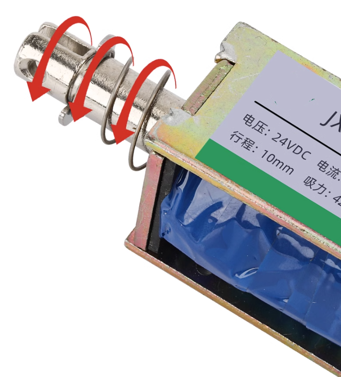 贯穿式小微型直流推拉电磁铁12V推杆伸缩撞击电磁铁24v长行程