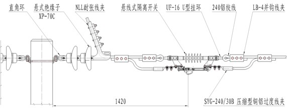 GW/CX -12/ 630-20型户外交流高压(悬线式)隔离开关