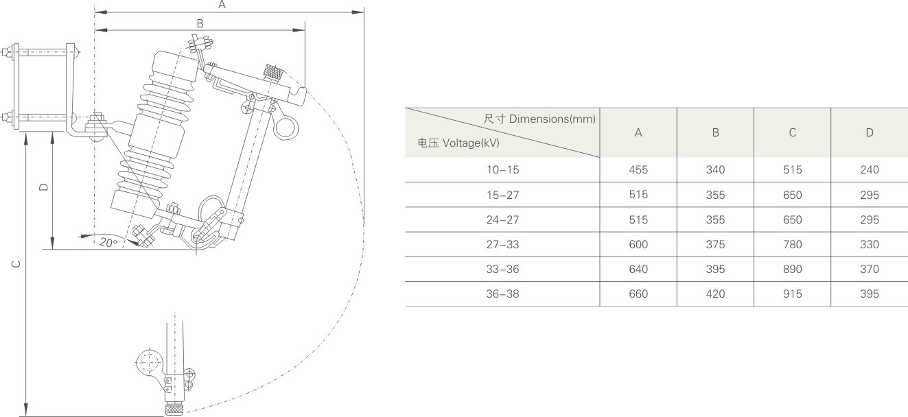 (H)RW12-12(F)户外高压交流跌落式熔断器