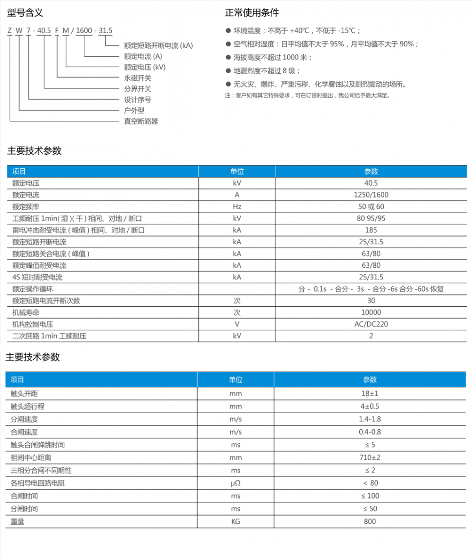 （JKW）ZW7-40.5系列户外小型化真空断路器