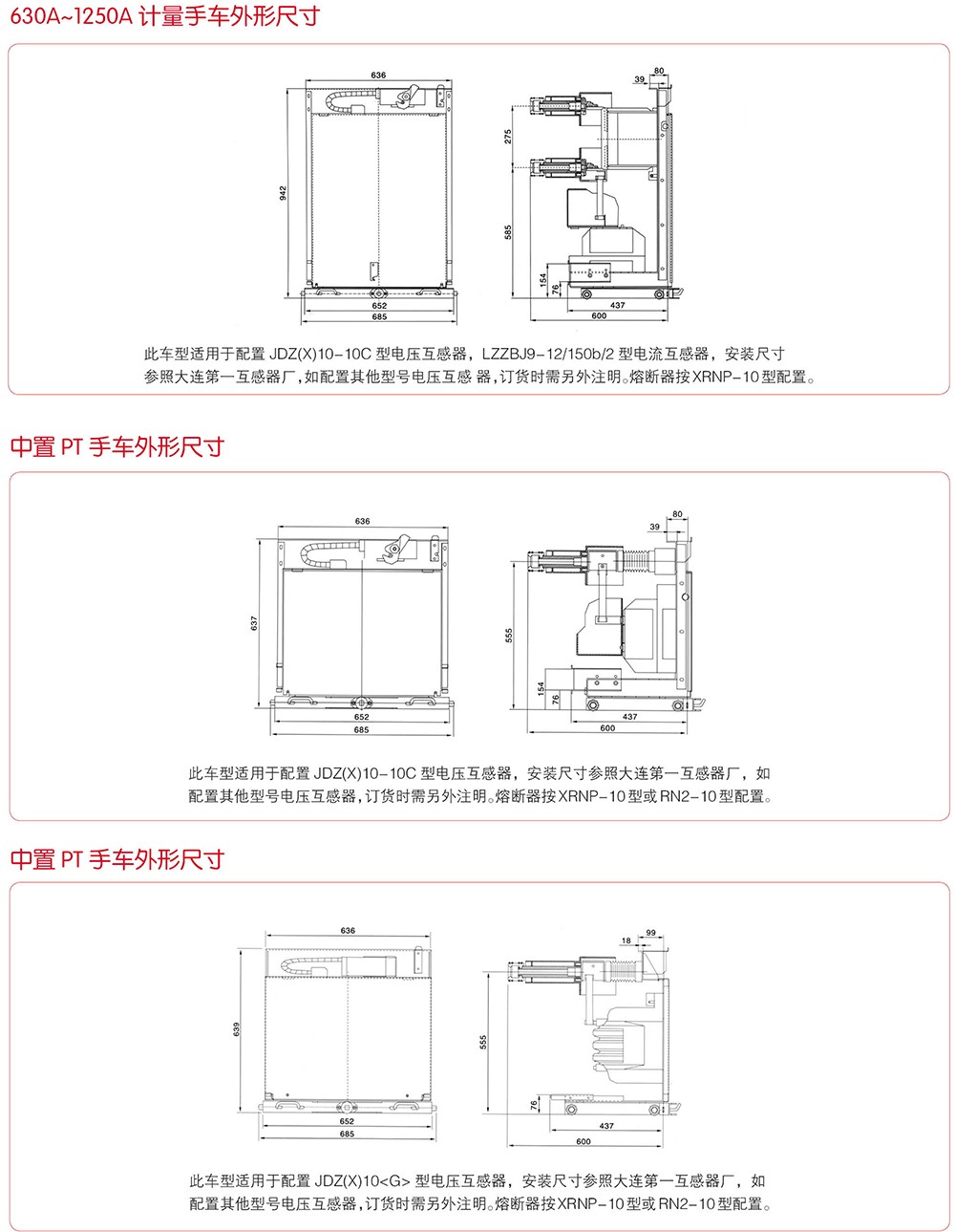 10KV、24KV、40.5KV高压功能单元手车