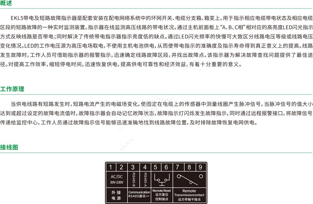 EKL5带电及短路故障指示器