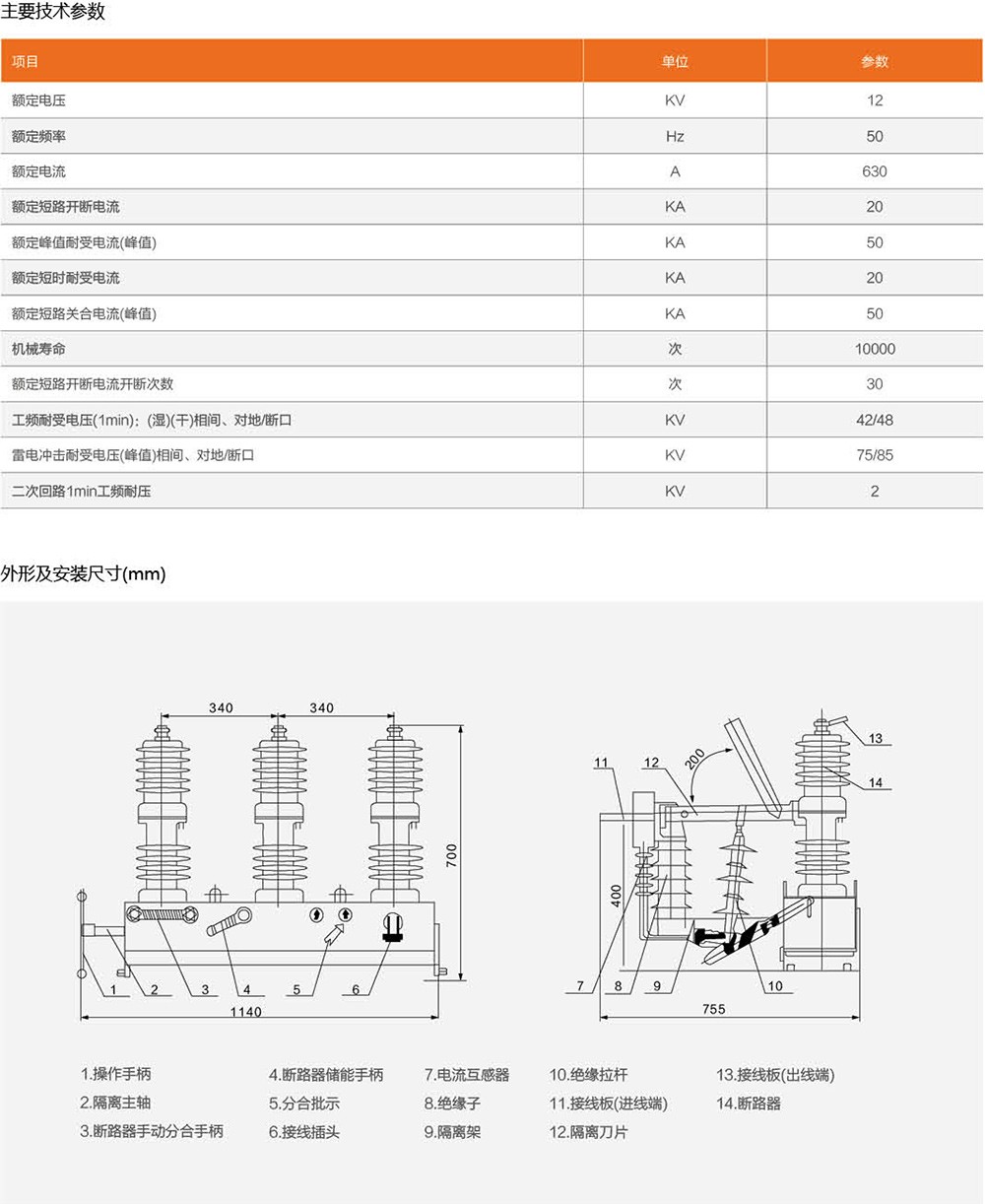 ZW32-12户外高压真空断路器1