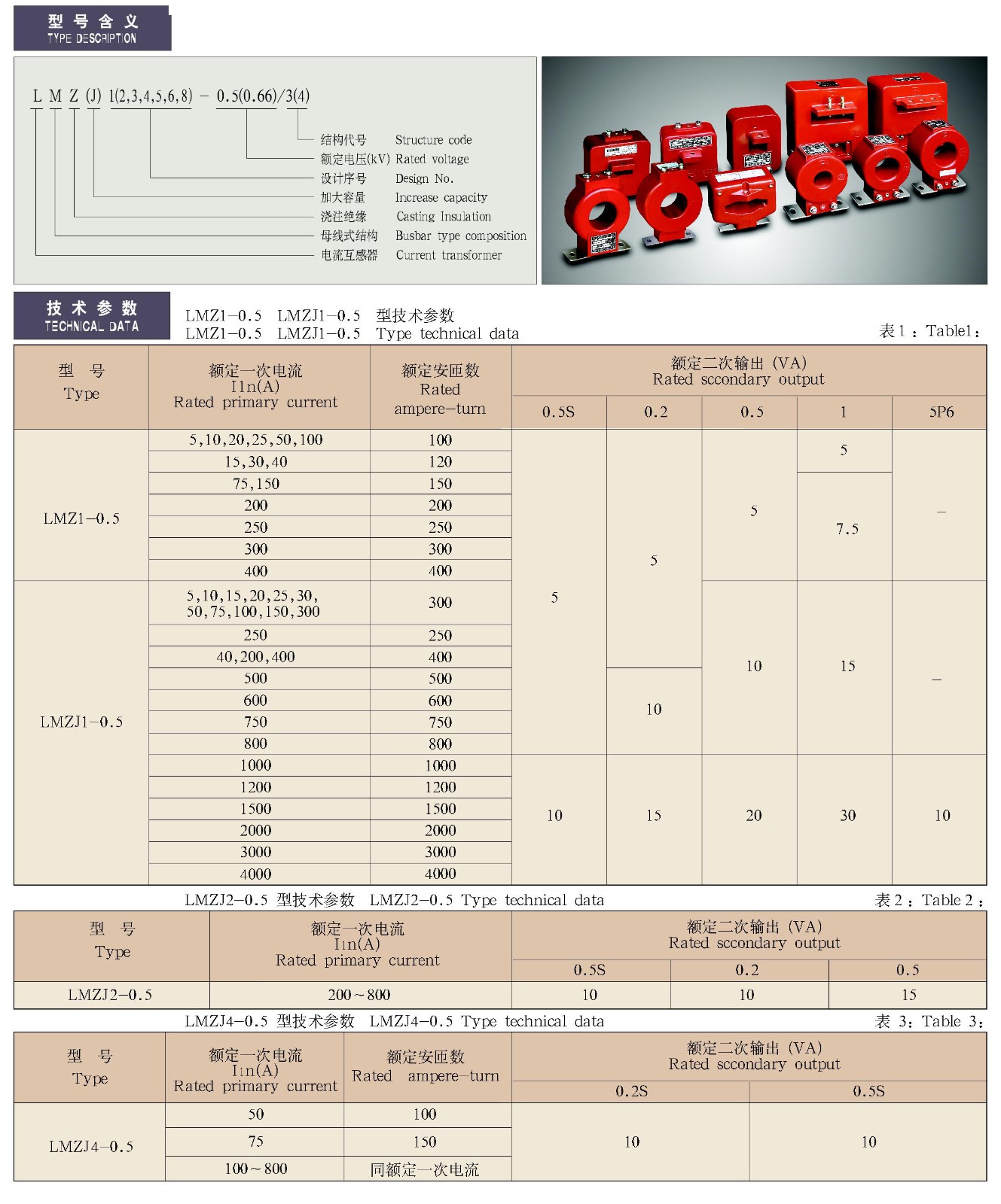 LMZJ2（4）-0.5低压电流互感器