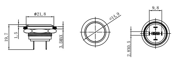 HBDGQ19SF-10W/△/▲/◎型19mm金属轻触开关