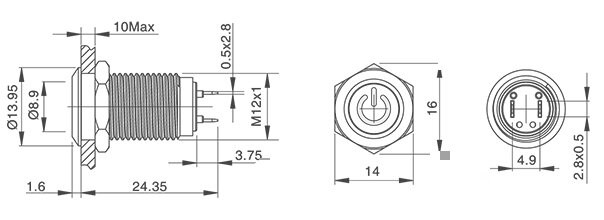 HBDGQ12F-10DTZ/J/△/▲/◎型金属按钮开关