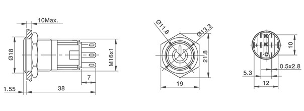 HBDS1-AGQ16H-□ET■/△/▲/◎金属开关按钮