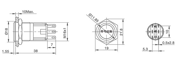 HBDS1-AGQ16F-11DT■/△/▲/◎金属开关按钮