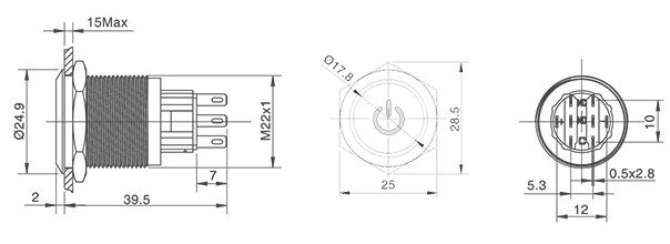 HBDS1-AGQ22F-□ET■/△/▲/◎金属开关按钮