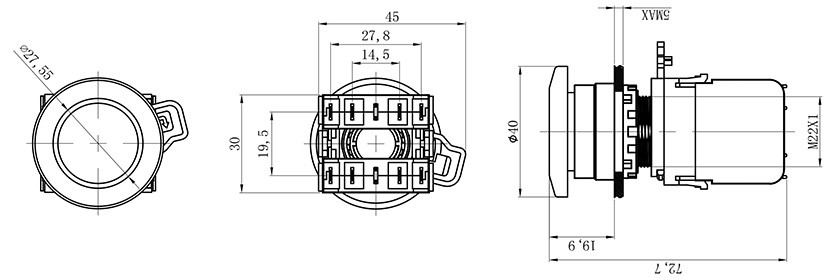 HBD-K10A-11M塑料开关按钮