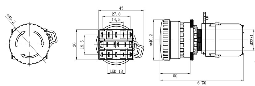HBD-K10A-11TSD塑料开关按钮