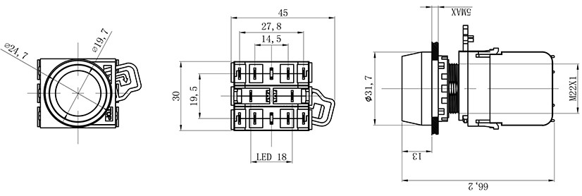 HBD-K10B-11EA塑料开关按钮