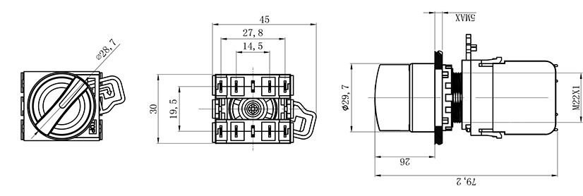 HBD-K10B-11X/21塑料开关按钮