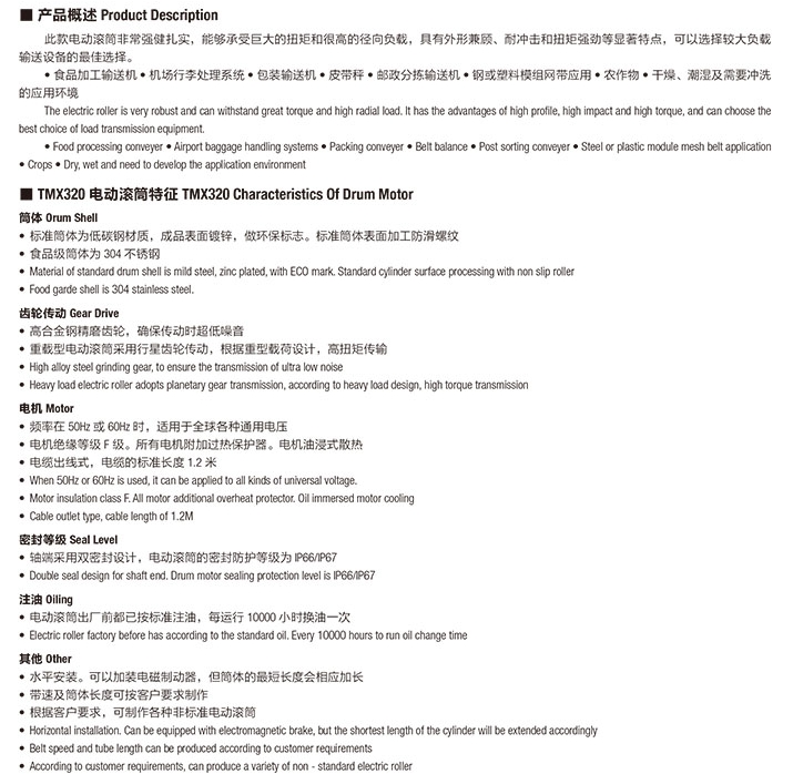 TMX320电动滚筒