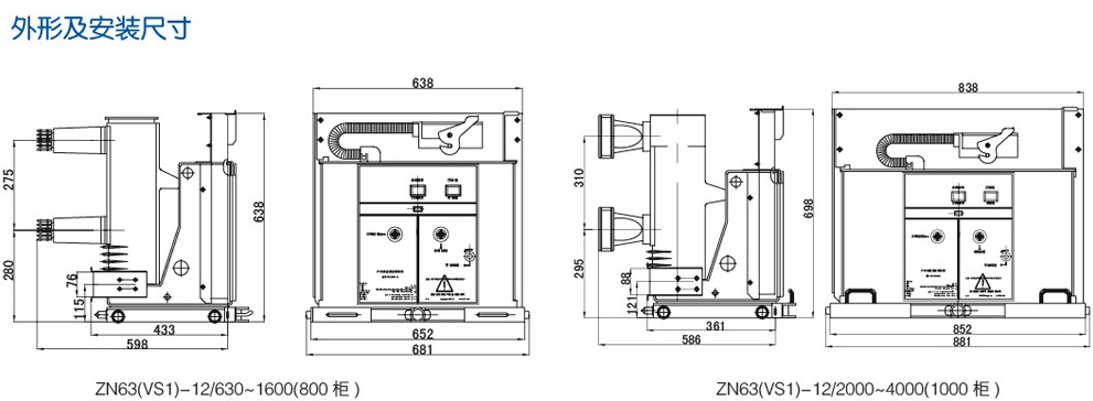 ZN63(VS1)-12户内手车式高压真空断路器