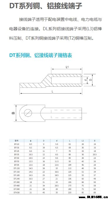 DT系列铜、铝接线端子